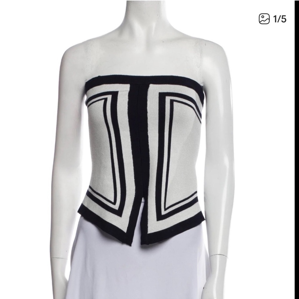 NWT Caroline Constas Monochrome Knit Tube Top